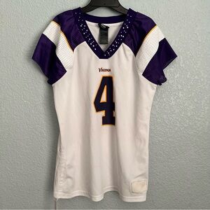 Reebok Vikings Favre #4 Jersey Womens Medium NFL Minnesota Football White